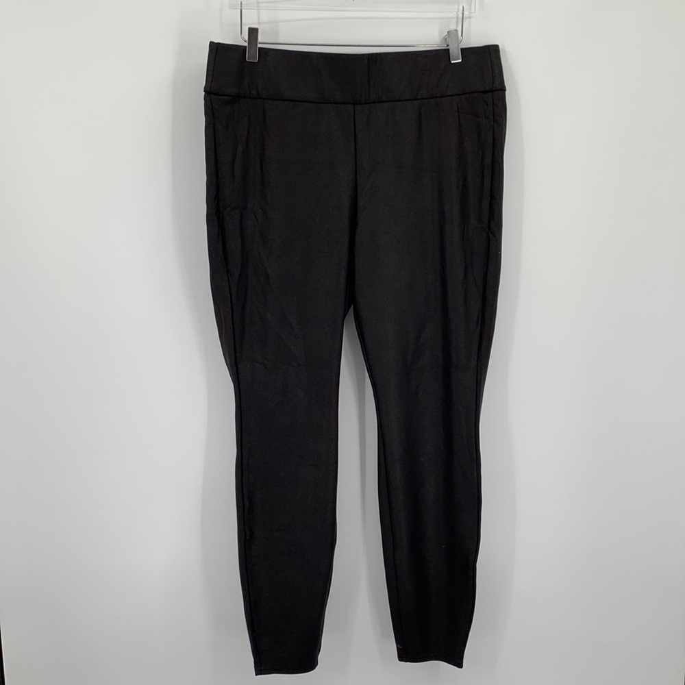 Lane Bryant high rise faux leather ponte knit stretch leggings black new 18 20